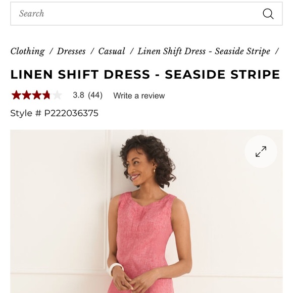 Talbots Linen Stripe Sleeveless Shift Dress Seaside Stripe Beach Coastal - Picture 11 of 12